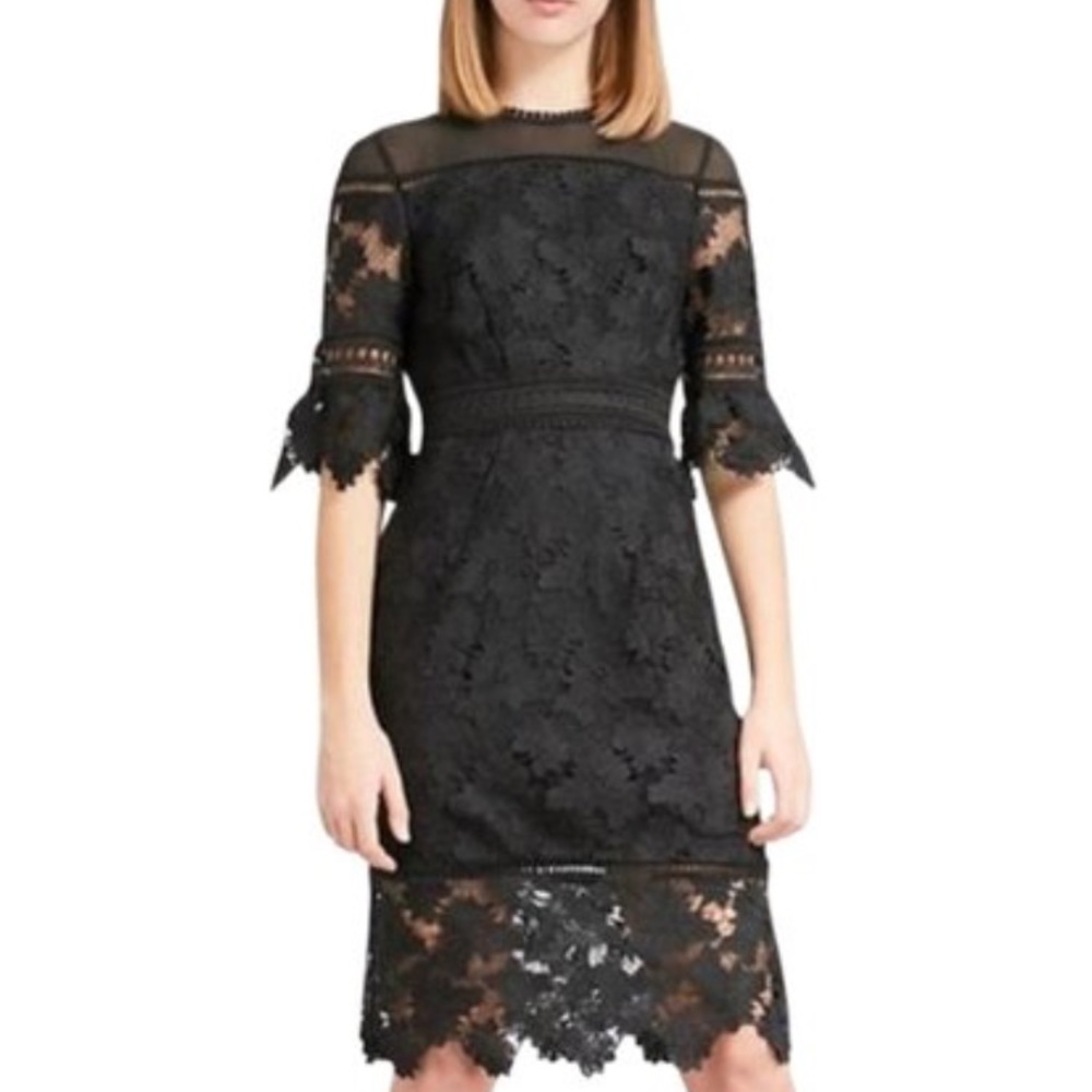 Whistles Black Lace Dress